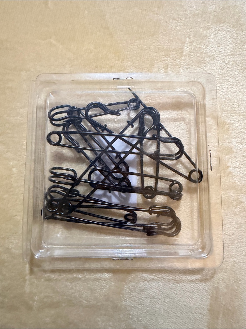 12 Pc Black Safety Pins Set - Large Metal Pins